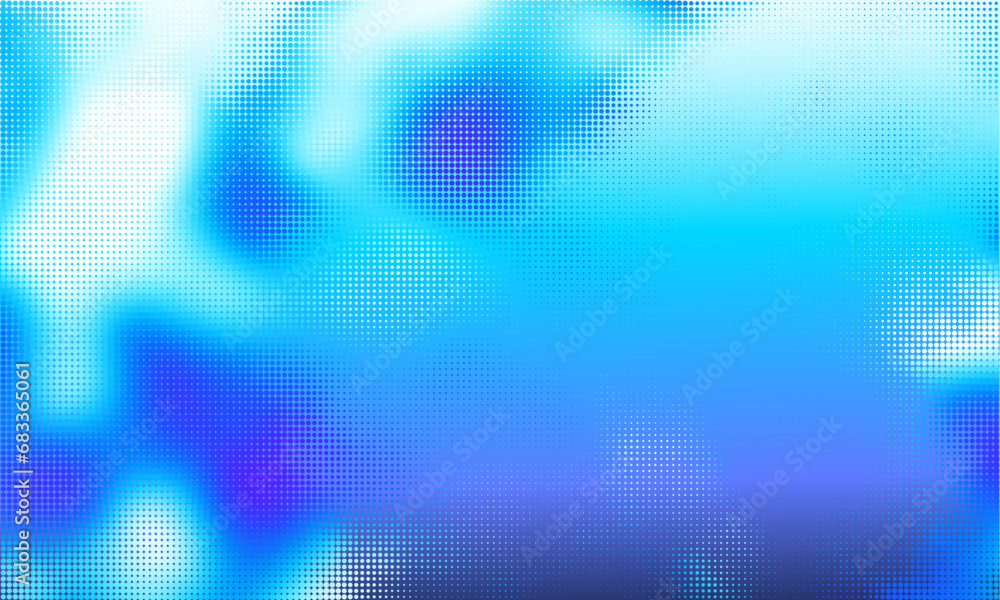 Abstract wide horizontal background with pop art halftone dots. Vector image.