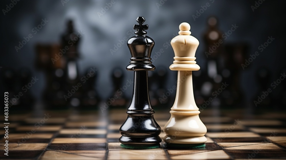 Chess piece on chess board game for strategy, idea represent challenge, leadership, business success Chess piece on chess board game for strategy, idea represent challenge, leadership, business success