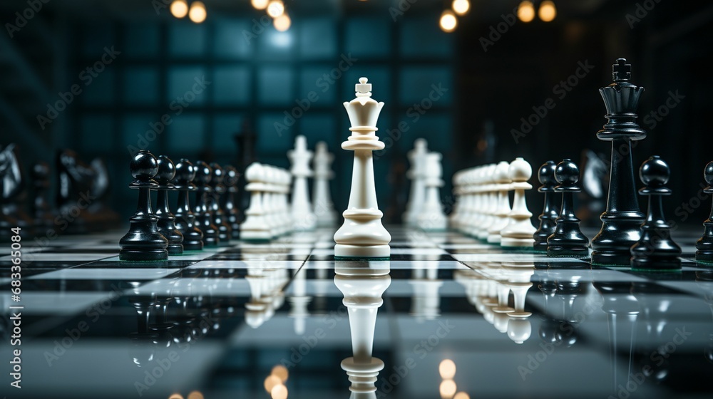 Chess piece on chess board game for strategy, idea represent challenge, leadership, business success