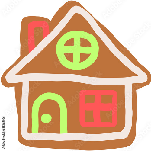 house made of gingerbread, gingerbread house line art drawing