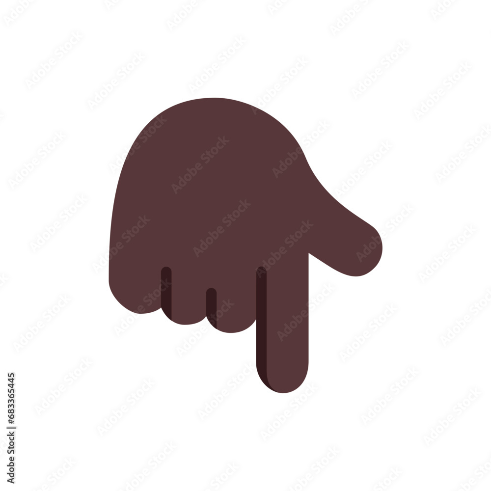 Backhand Index Pointing Down: Dark Skin Tone Backhand Index Pointing Down: Dark Skin Tone