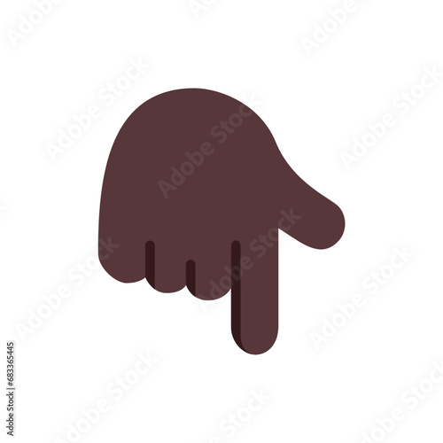 Backhand Index Pointing Down: Dark  Skin Tone