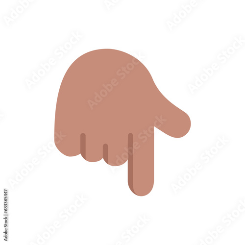 Backhand Index Pointing Down: Medium Skin Tone