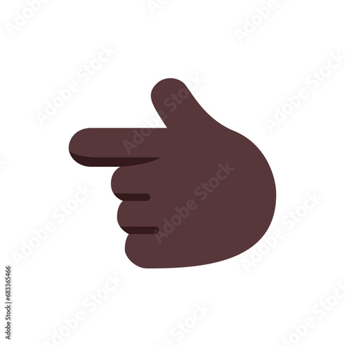Backhand Index Pointing Left: Dark Skin Tone