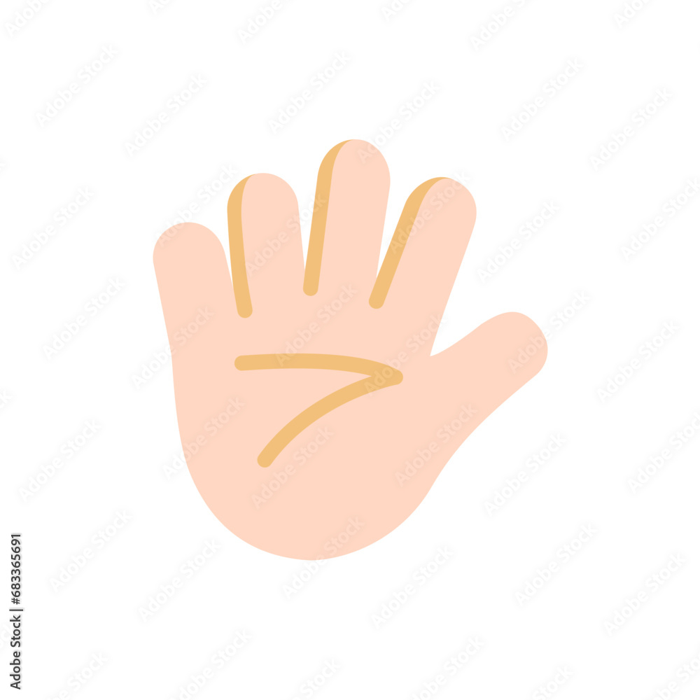 Hand with Fingers Splayed: Light Skin Tone Hand with Fingers Splayed: Light Skin Tone