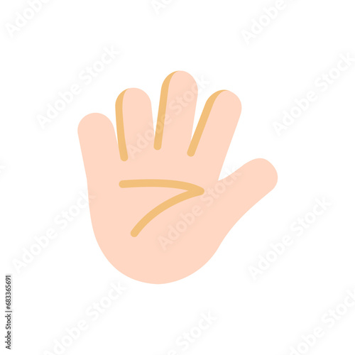 Hand with Fingers Splayed: Light Skin Tone