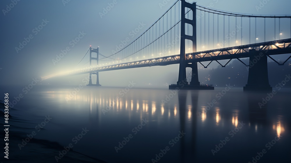 a bridge with lights on it