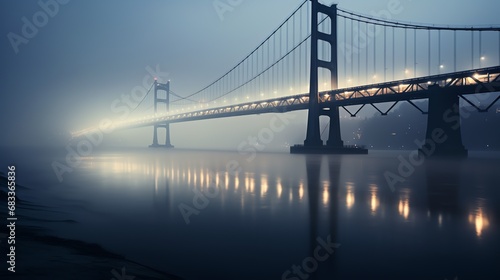 a bridge with lights on it