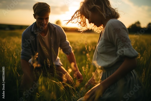 Wallpaper Mural a man and woman in a field Torontodigital.ca