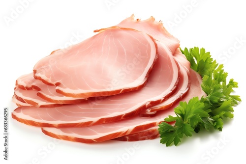 a stack of sliced meat with parsley