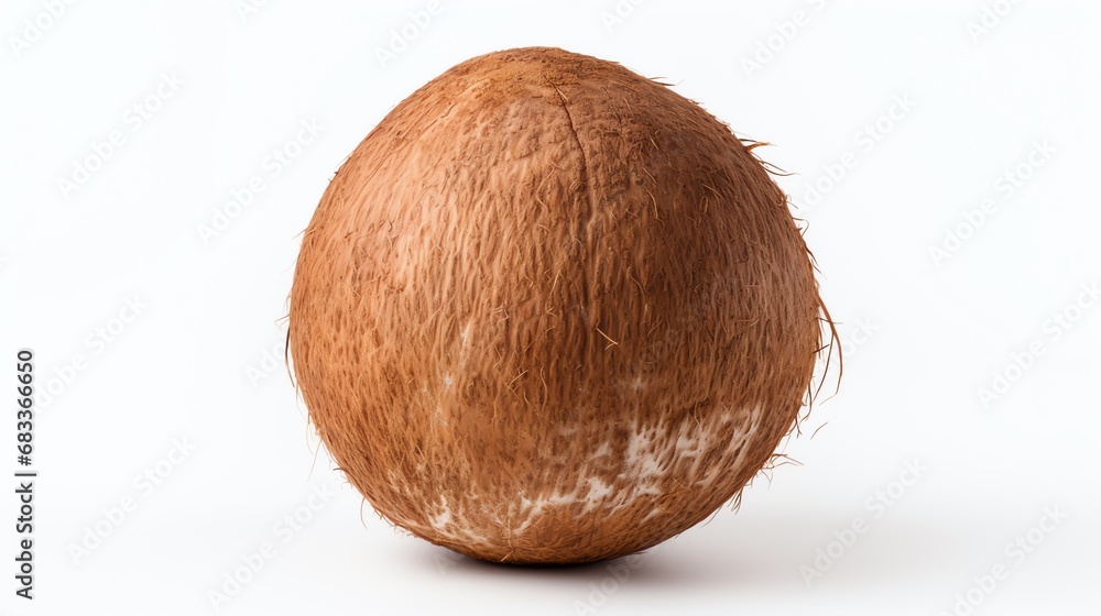 a brown coconut with white spots a brown coconut with white spots