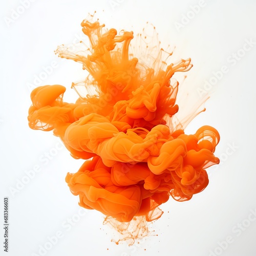 an orange ink in water