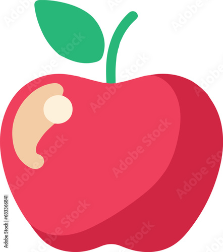red apple with leaf vector