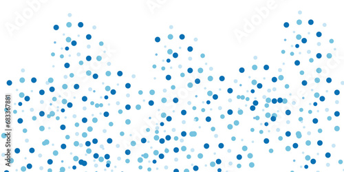 Vector abstract blue background frame of geometric shapes. Circular ornament. Pattern of dots, particles, molecules, fragments. Poster for technology, medicine, presentations, business. dot blue shape