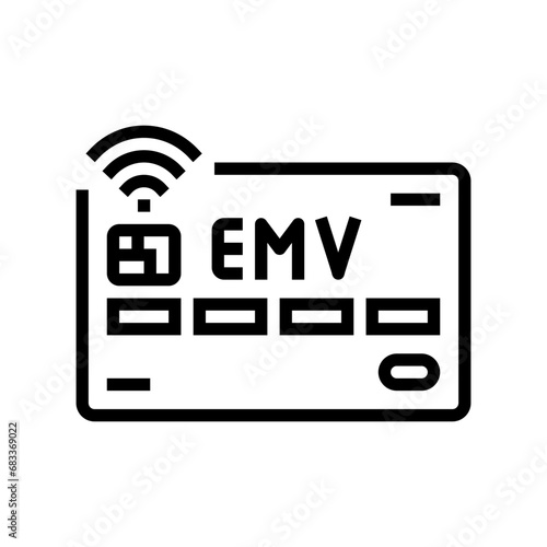 emv card bank payment line icon vector. emv card bank payment sign. isolated contour symbol black illustration
