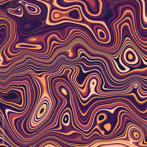 Contrast abstract poster design with detailed realistic optical interference effect with colors of sunset. Illusion of movement for banner, flier, invitation, cover, business card.
