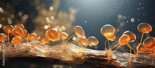 3d representation of Saccharomyces cerevisiae commonly called Bakers or Brewers yeast photo