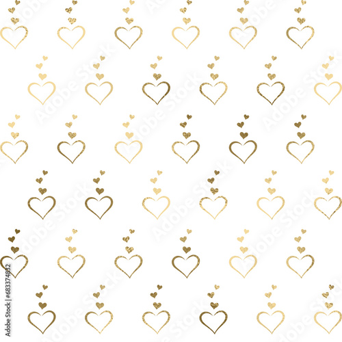 Herz Nahtlosmuster in gold, transparenter Hintergrund	