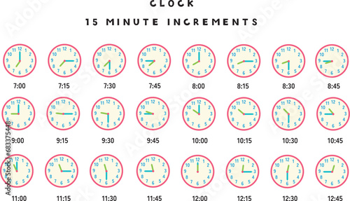 アナログ時計・15分刻み