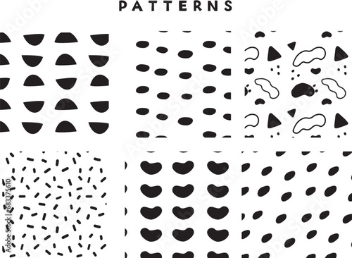 シンプルな手描きのパターン素材