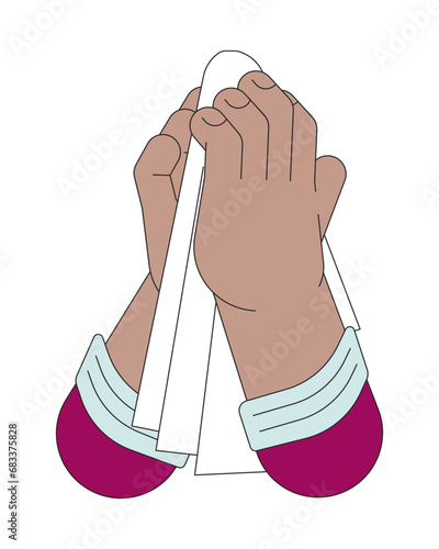 hands holding white paper, purple sleeves clip art preview