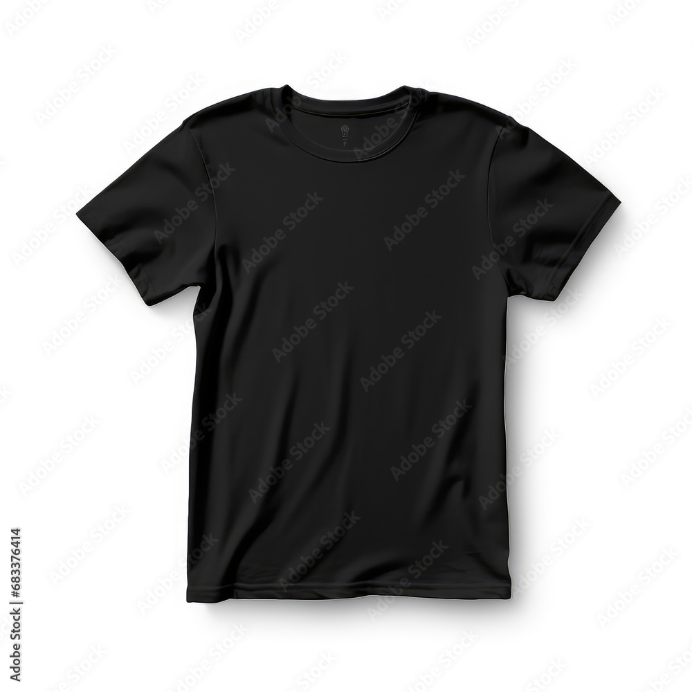 Black t-shirt mockup isolated on white background Black t-shirt mockup isolated on white background