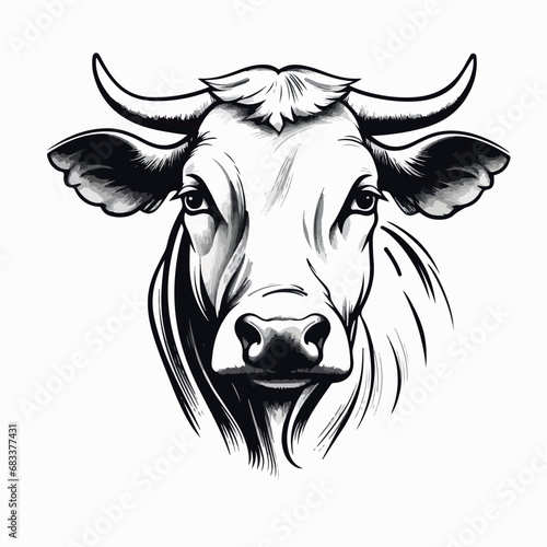 Cow in cartoon, doodle style. Isolated 2d vector illustration in logo, icon style, Eps 10. AI Generative