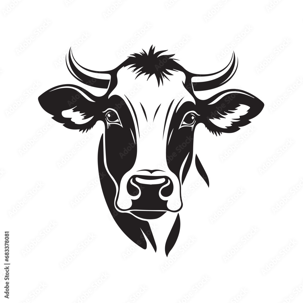 Cow in cartoon, doodle style. Isolated 2d vector illustration in logo, icon style, Eps 10. AI Generative