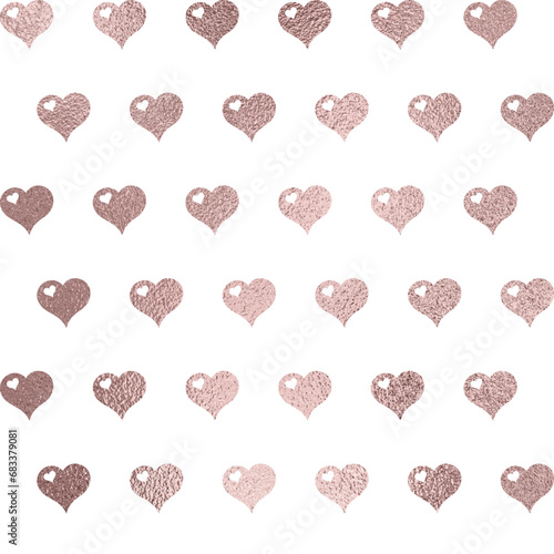 Herz Nahtlosmuster in rosegold, transparenter Hintergrund