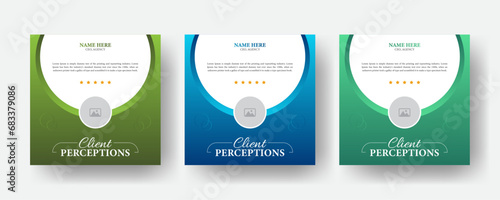 unique and creative testimonial reviews section layout template.