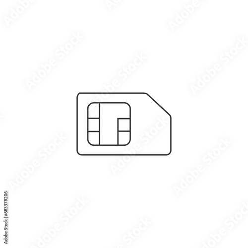 Sim card vector icon. Sim card icon symbol. Sim card mobile slot icon