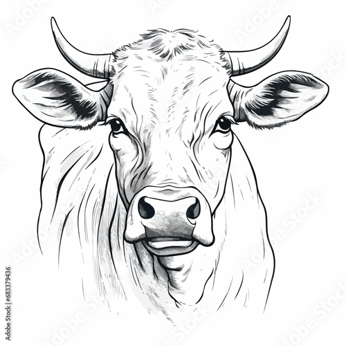 Cow in cartoon, doodle style. Isolated 2d vector illustration in logo, icon style, Eps 10. AI Generative