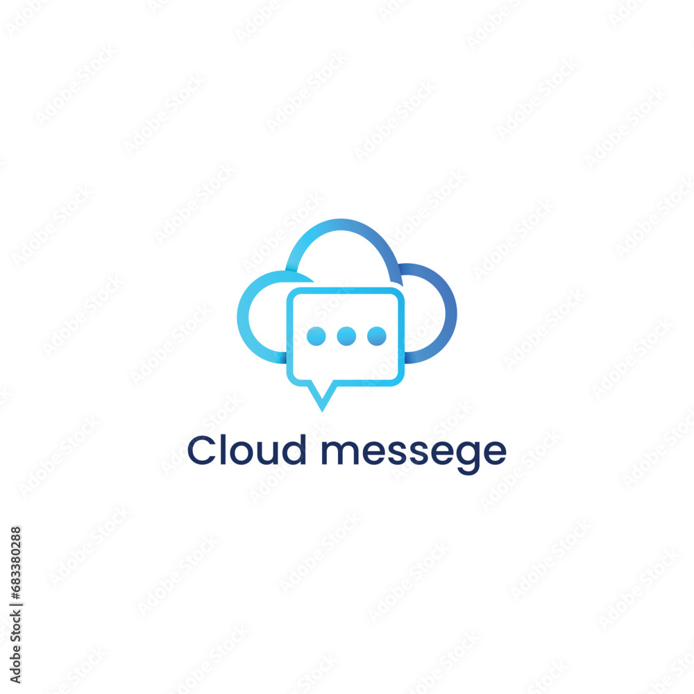 cloud messege modern logo design cloud messege modern logo design