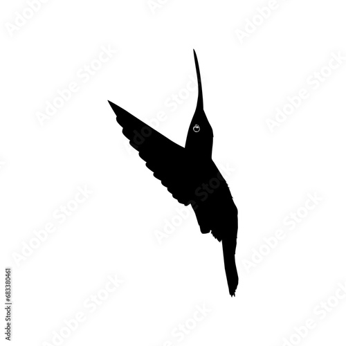 Flying Hummingbird Silhouette, can use Art Illustration, Website, Logo Gram, Pictogram or Graphic Design Element. Vector Illustration  © Berkah Visual