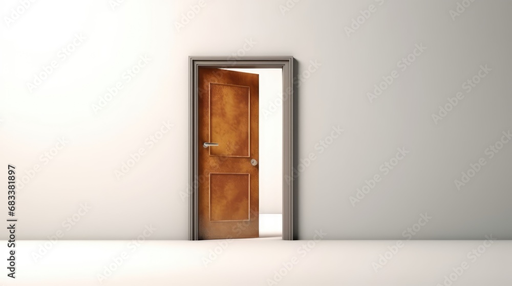 Door with a white wall in the background