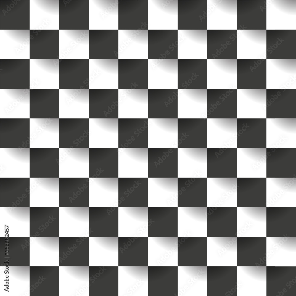 Fototapeta premium Abstract mosaic background with black and white squares seamless pattern. Vector illustration