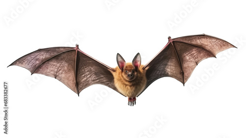 Bat in flight. Wing flap. Isolated transparent background.