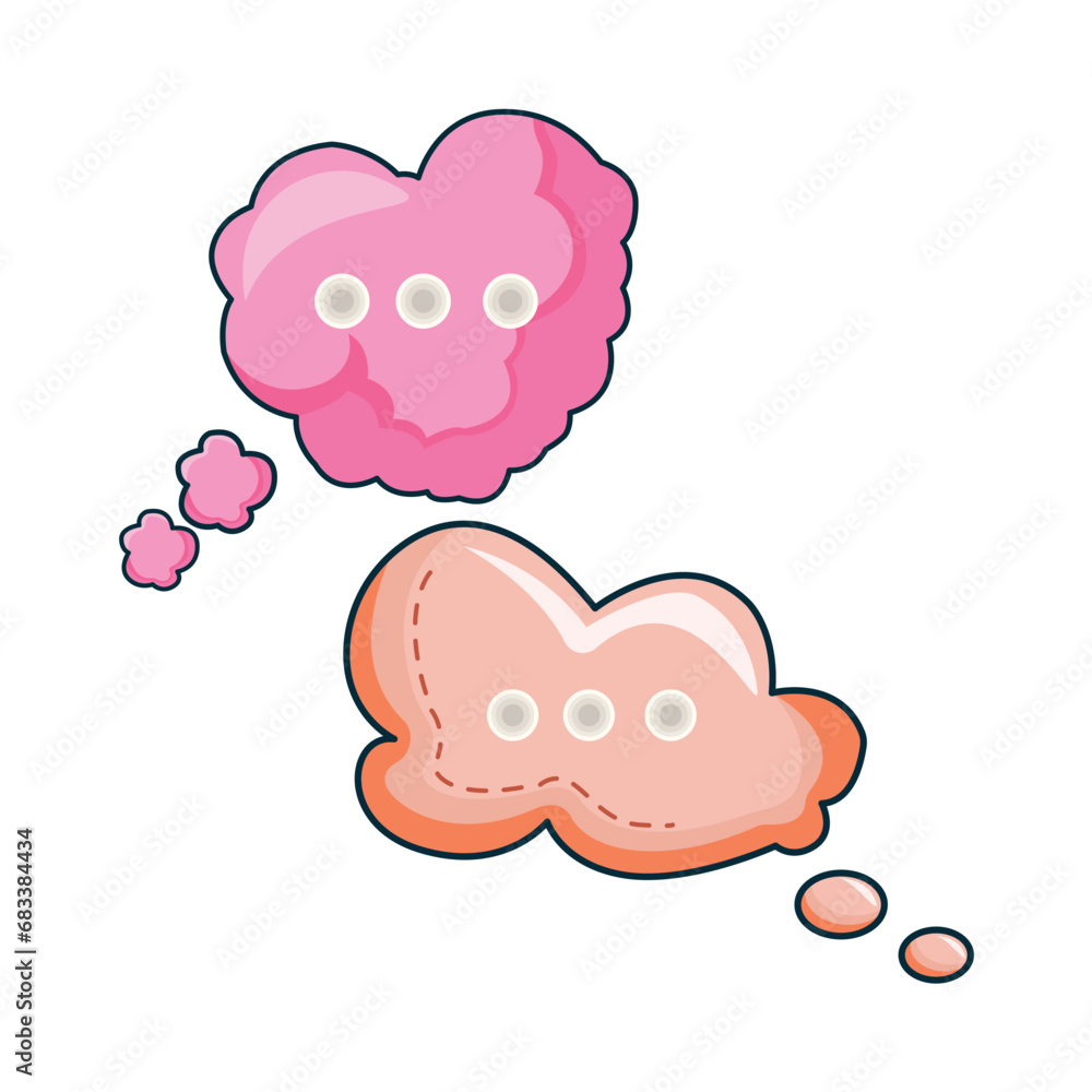 love speech bubble with cloud speech bubble illustration 