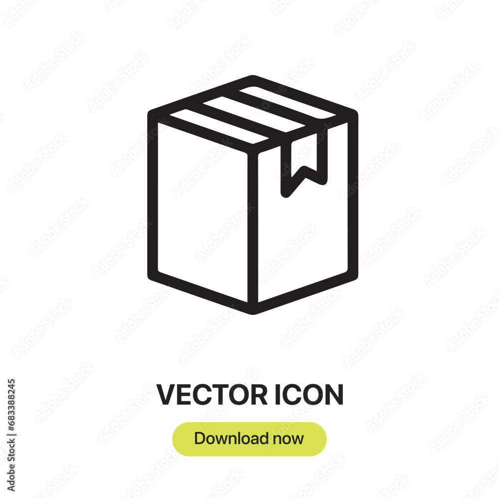 Box icon vector. Linear-style sign for mobile concept and web design. Box symbol illustration. Pixel vector graphics - Vector Box icon vector. Linear-style sign for mobile concept and web design. Box symbol illustration. Pixel vector graphics - Vector