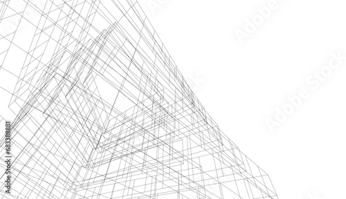 Fototapeta Naklejka Na Ścianę i Meble -  Abstract architecture building vector 3d illustration