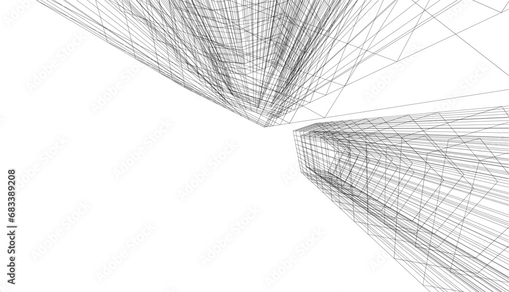 Abstract architecture building vector 3d illustration Abstract architecture building vector 3d illustration