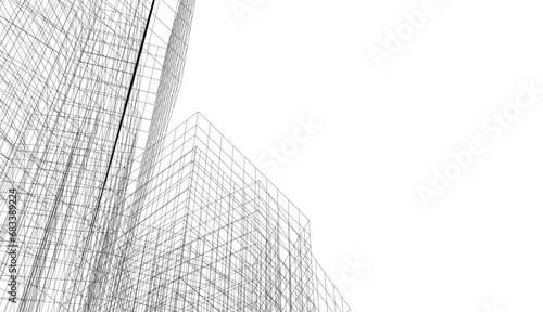 Abstract architecture building vector 3d illustration photo