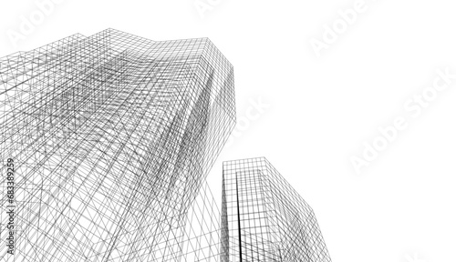 Abstract architecture building vector 3d illustration photo