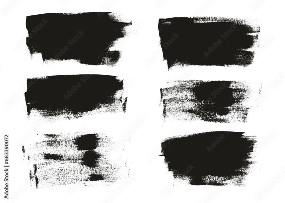 Hand Drawn Flat Calligraphy Paint Brush Regular Long Background High Detail Abstract Vector Background Set 