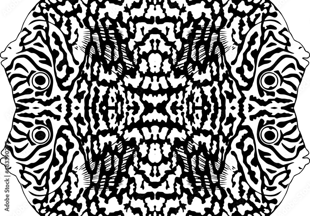 Artistic Motifs Pattern Inspired by Symphysodon or Discus Fish Skin, for decoration, ornate, background, website, wallpaper, fashion, interior, cover, animal print, or graphic design element Artistic Motifs Pattern Inspired by Symphysodon or Discus Fish Skin, for decoration, ornate, background, website, wallpaper, fashion, interior, cover, animal print, or graphic design element