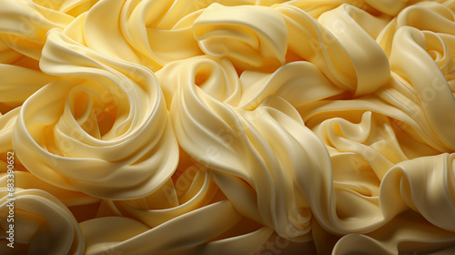 An Intricate Image of Artfully Crafted Butter Curls or Rolls  Their Velvety Texture and Golden Hues  Offering an Empty Canvas Ready to Melt Into Culinary Masterpieces