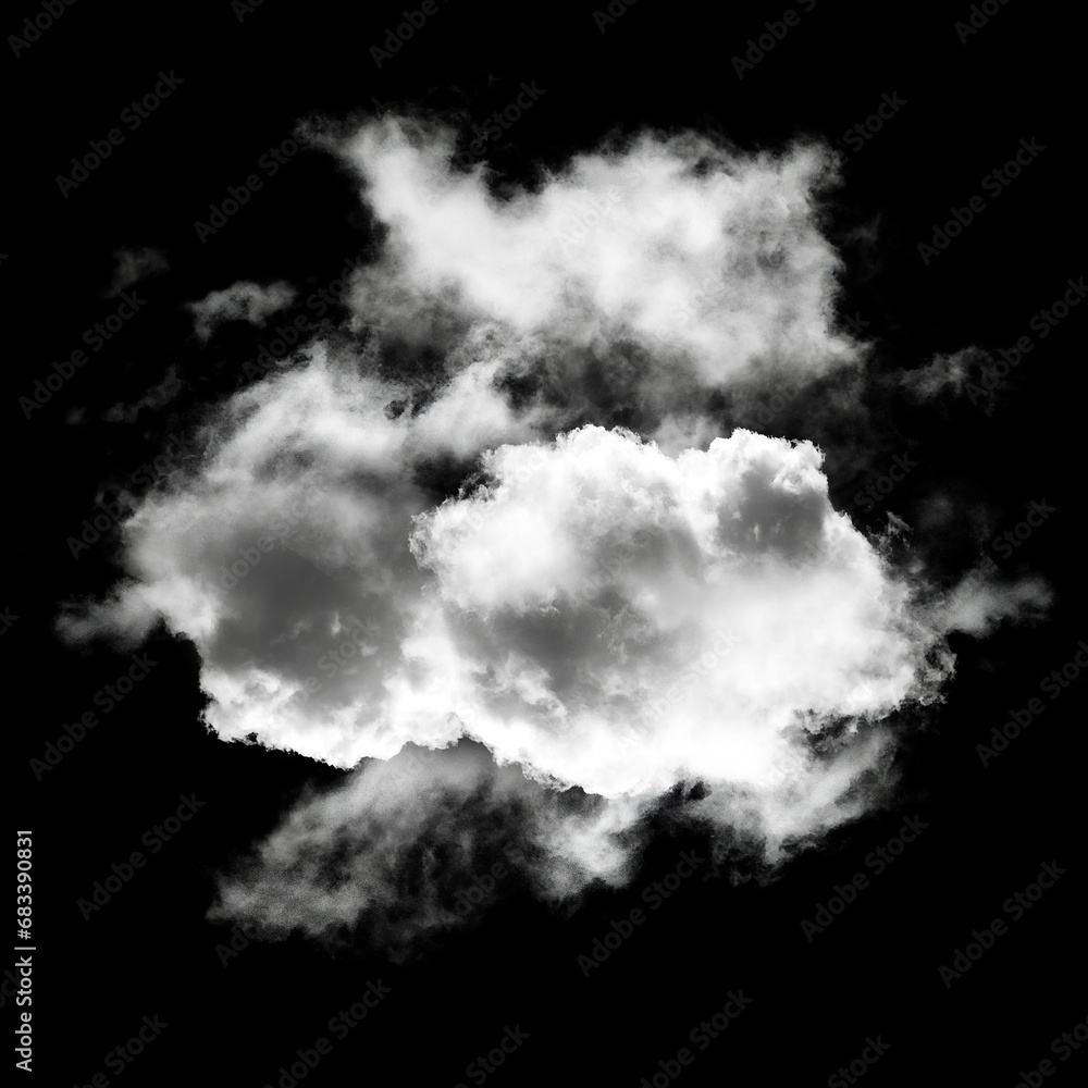 Single cloud isolated over black background, 3D illustration Single cloud isolated over black background, 3D illustration