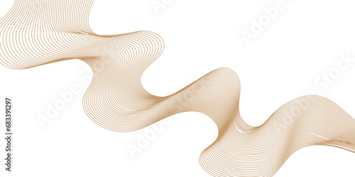 Technology abstract lines gold gradient color on white background. transparent background in concept of luxury, technology, science, music, modern.	