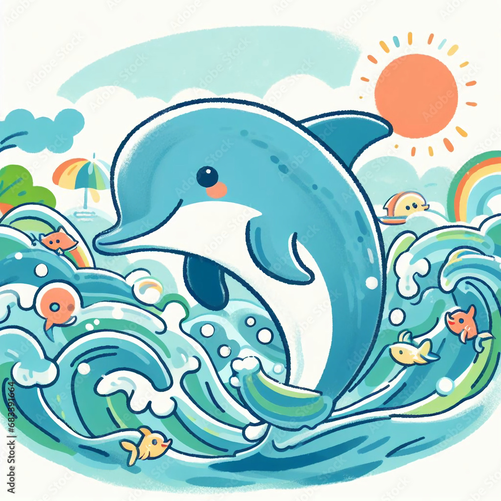 Naklejka premium dolphin jumping out of water