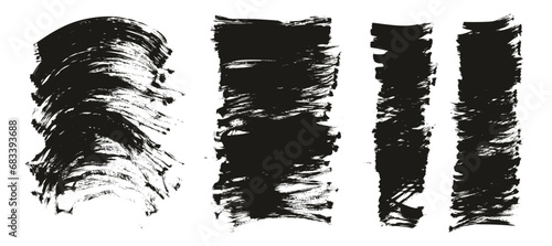 Hand Drawn Flat Fan Brush Regular Curved   Long   Short Background High Detail Abstract Vector Background Set 
